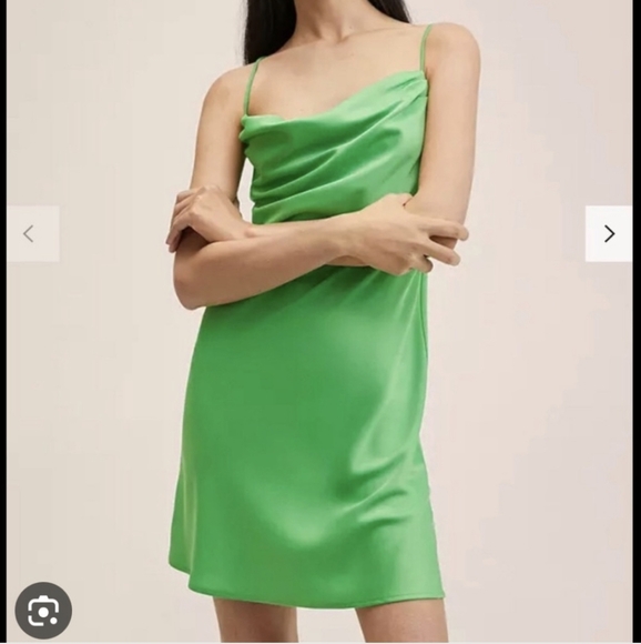 Mango Dresses & Skirts - Mango Lupe cowl neck dress in green Sz S NWT